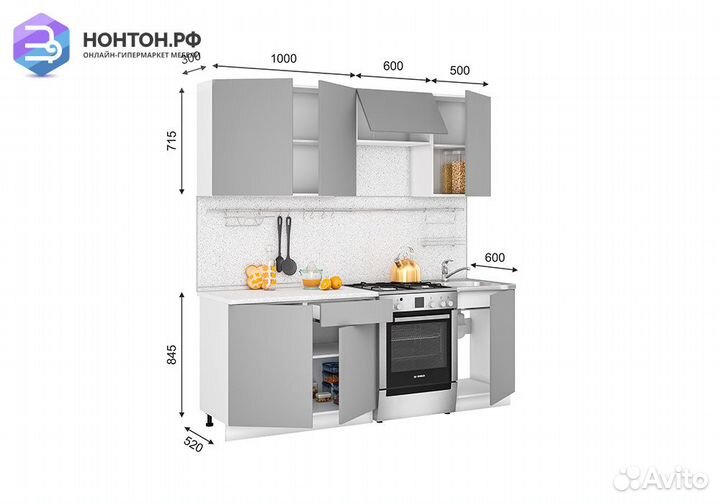 Кухня Лондон 2.1 м дуб крем