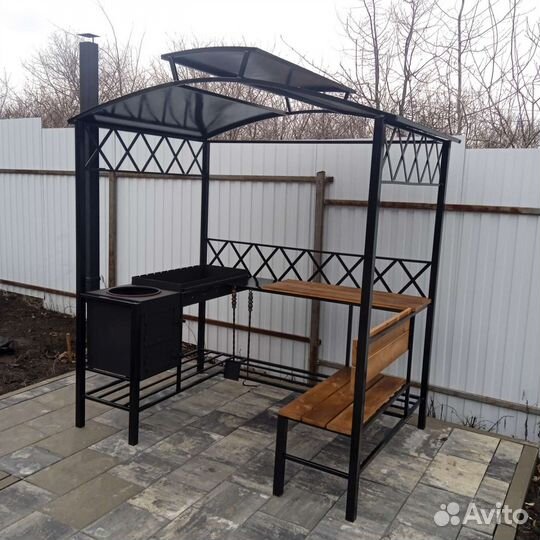 Мангал с крышей, барбекю