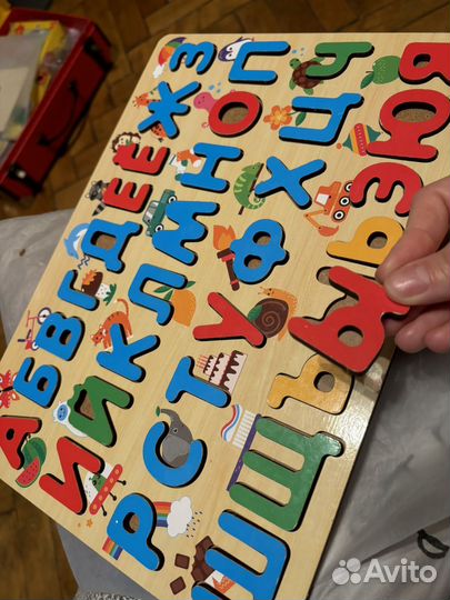 Деревянный алфавит сортер Монтессори