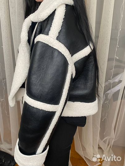 Дубленка женская оверсайз