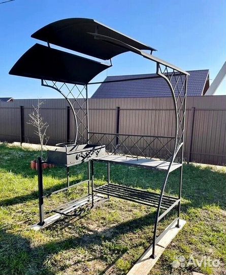 Мангал с печкой под казан