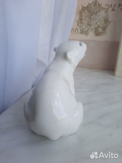 Статуэтка белый медведь, завод лфз период СССР
