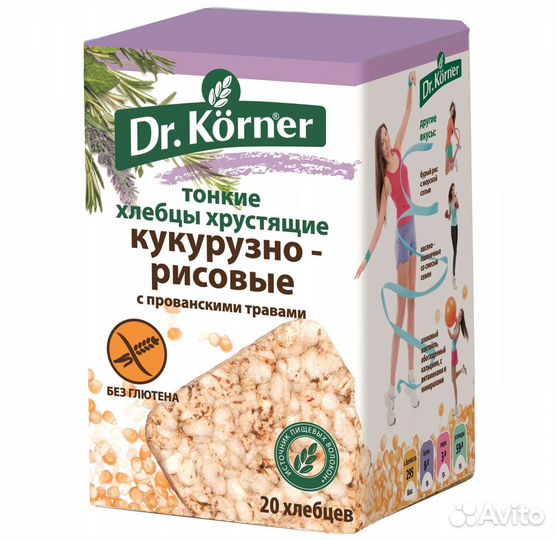 Хлебцы Dr. Korner Кукурузно-рисовые с травами 100г