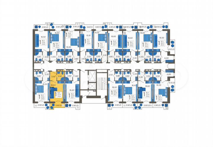 Апартаменты-студия, 24,6 м², 12/12 эт.