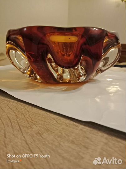 Вазы из цветного стекла СССР