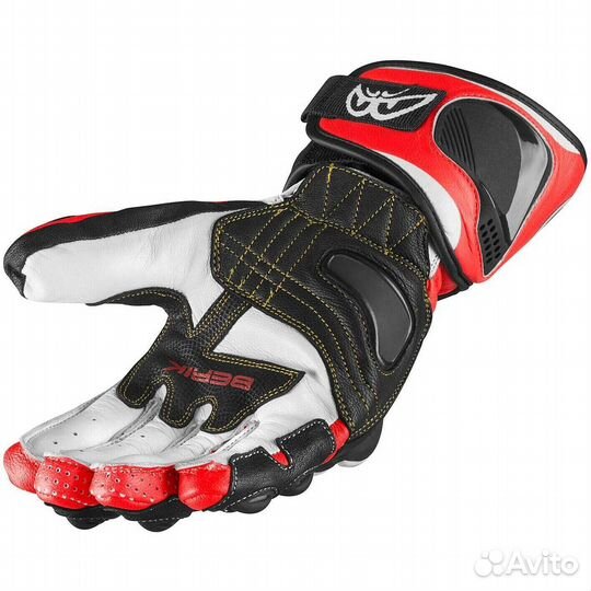 Moto Racing Leather мотоперчатки Berik 2.0 195106 Pista White Black Red Fluo Certified