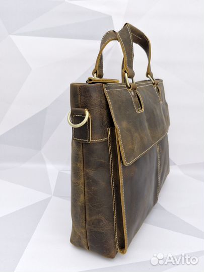 Сумка мужская натуральная кожа коричневая