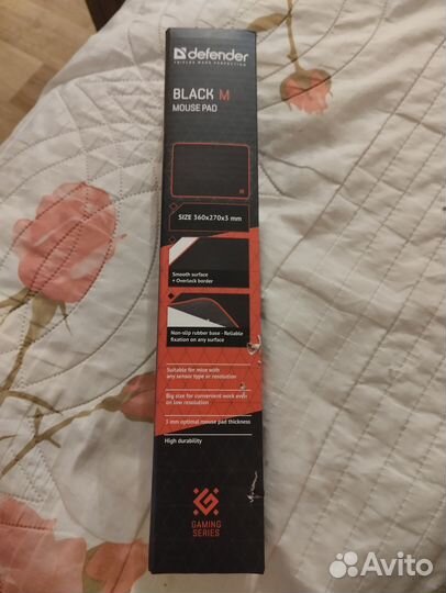 Игровой коврик Defender Black M