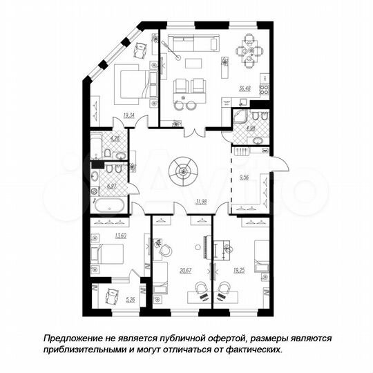 4-к. квартира, 171,8 м², 5/9 эт.