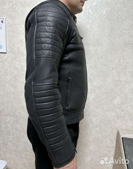 Мотокуртка кожаная мужская