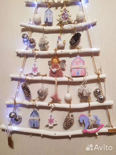 Елка ручной работы новогодняя детская из дерева