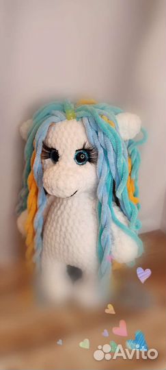 Единорожка Искорка. Мягкая игрушка. Ручная работа