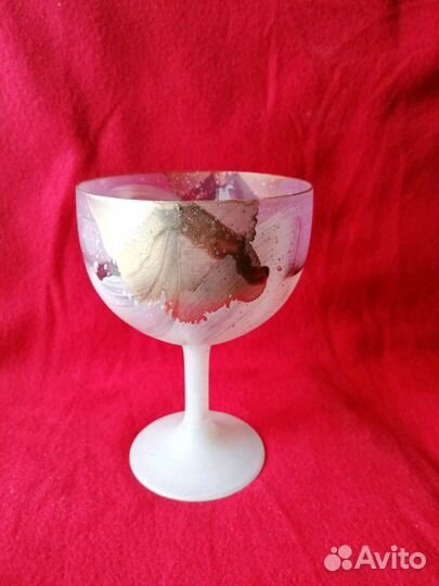 Винтажная авторская стеклянная конфетница