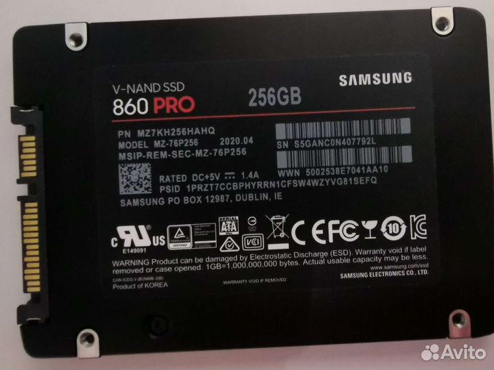 SSD диск Samsung 860 PRO 2.5