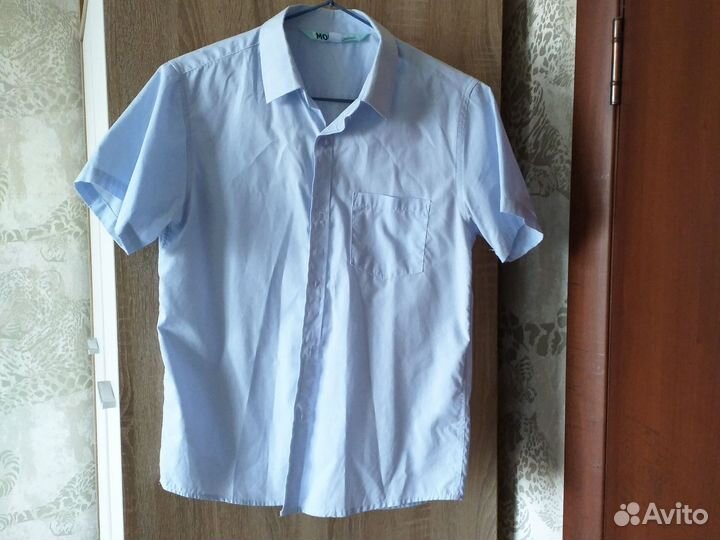 Рубашка школьная 152+жилетка