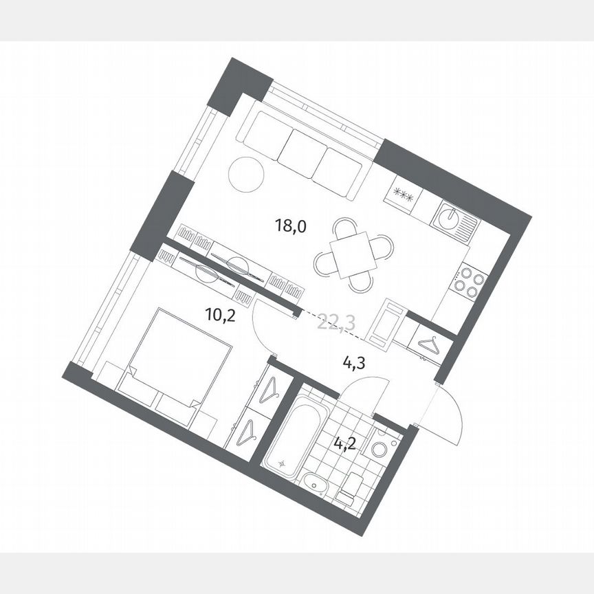 1-к. квартира, 36,8 м², 11/12 эт.