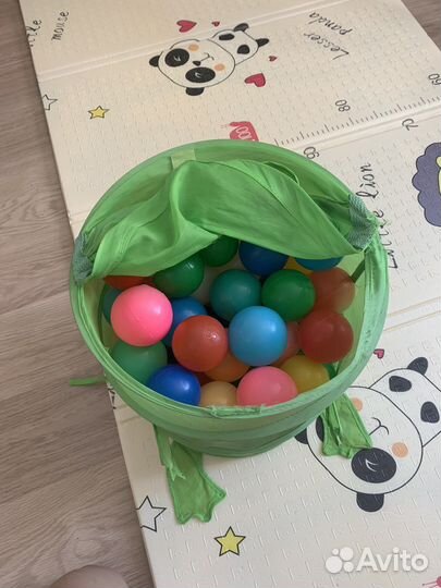 Шарики для сухого бассейна с карзиной