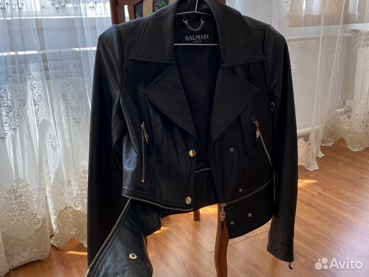 Кожаная куртка balmain