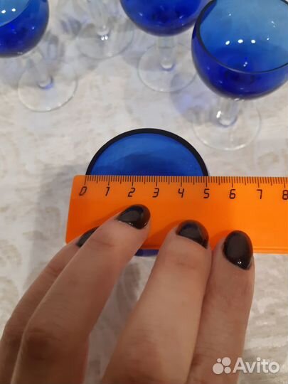 Рюмки синий хрусталь