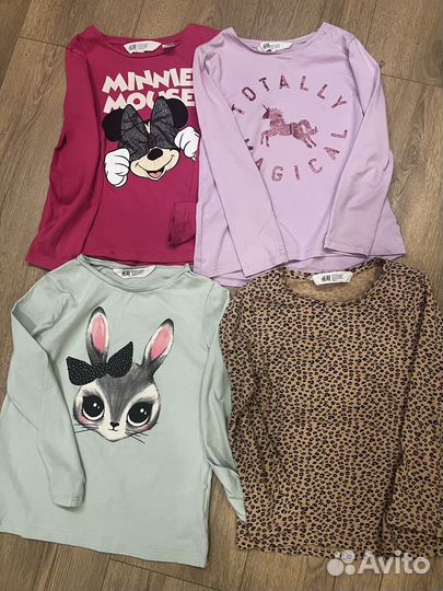 Лонгсливы h&m 110/116 девочки