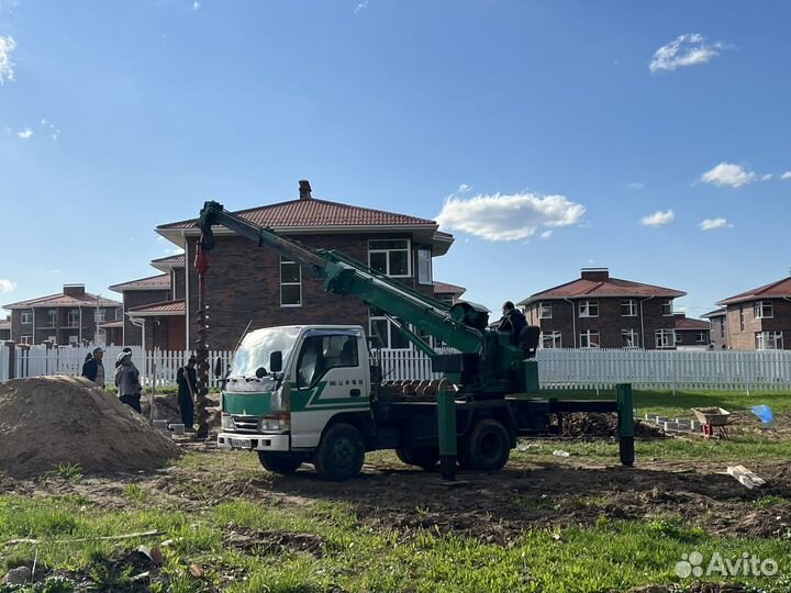 Аренда ямобура / Услуги ямобура / Установка лэп