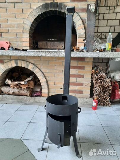 Печь для казана с трубой