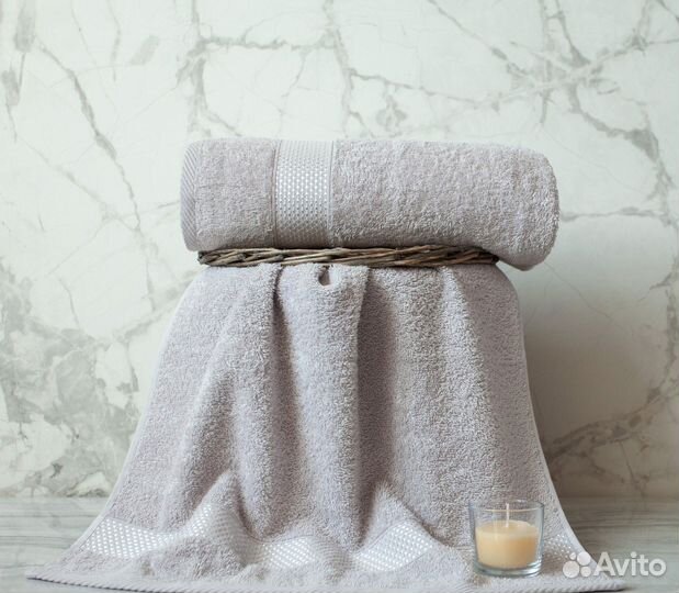 Большое махровое полотенце 70х130 для ванны Хлопок