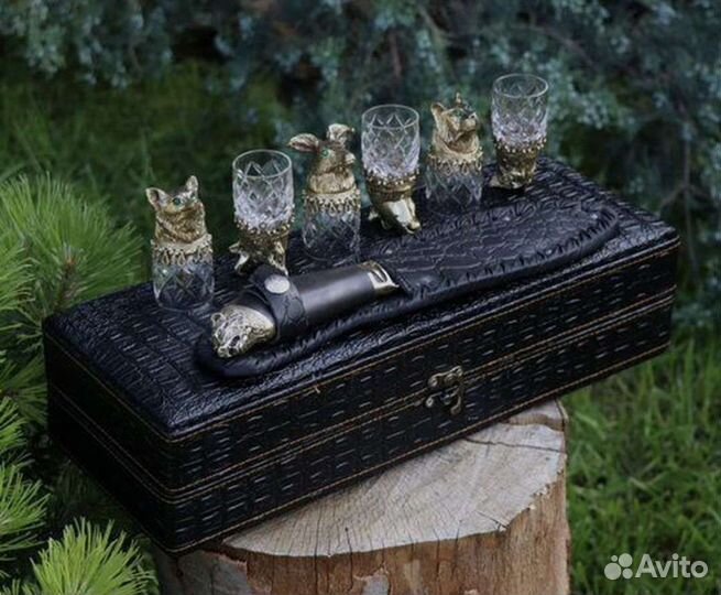 Набр стопок перевертышей С ножом в кор.из эко-кожи