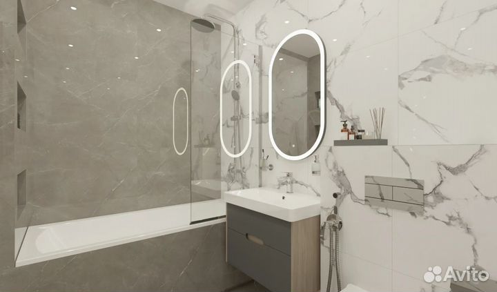 Проект ванной комнаты Statuario Crown