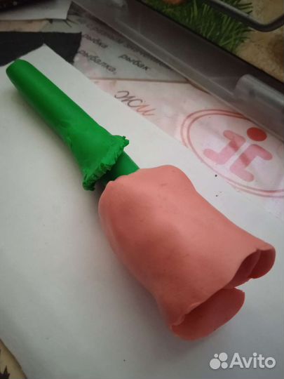 Тюльпан из пластилина