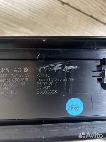 Накладка на порог задняя левая Bmw 5-Series G30