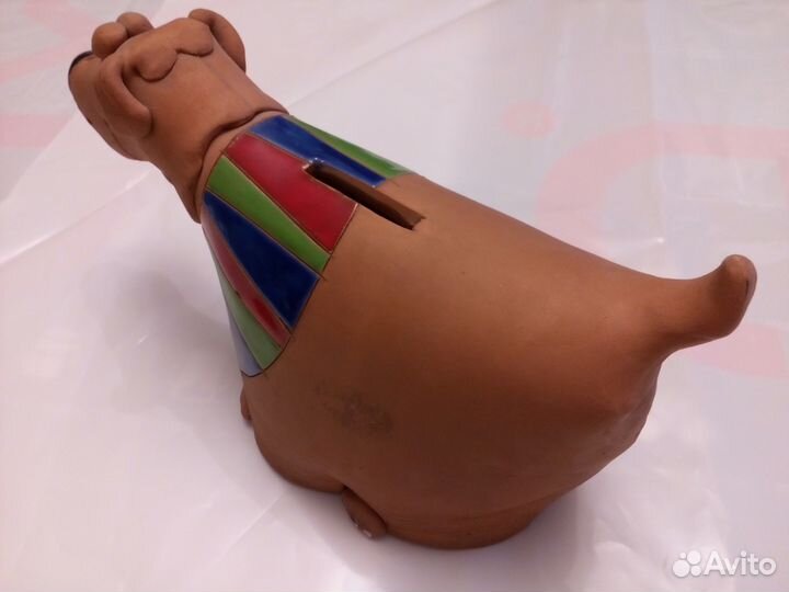 Копилка. Собачка. Авторская работа. Глина