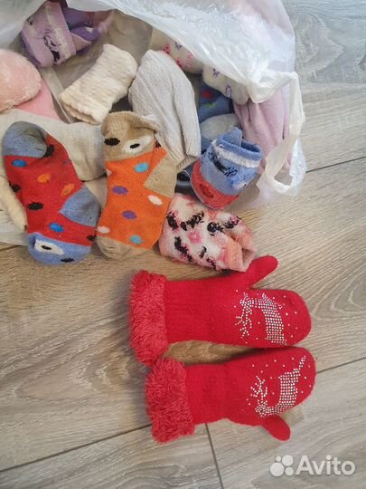 Шапка детская зимняя осенняя 1-1,6 лет +варежки