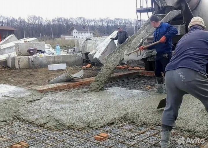 Бетон м100-м550 доставка с бетононасосом