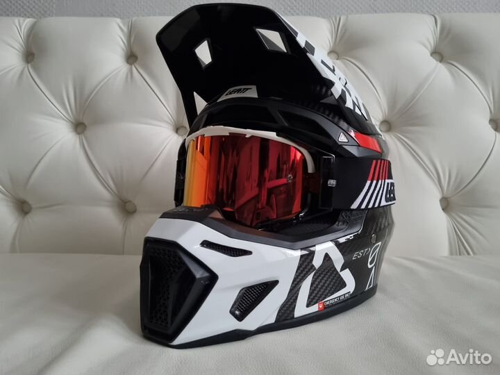 Kpocc-Эндypo шлем Leatt 9.5 V23 +oчкu Velocity 6.5