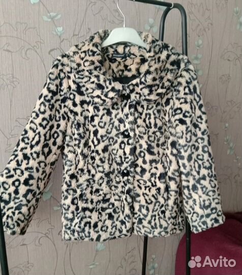 Полушубок, куртка Винтаж леопард 42 размер