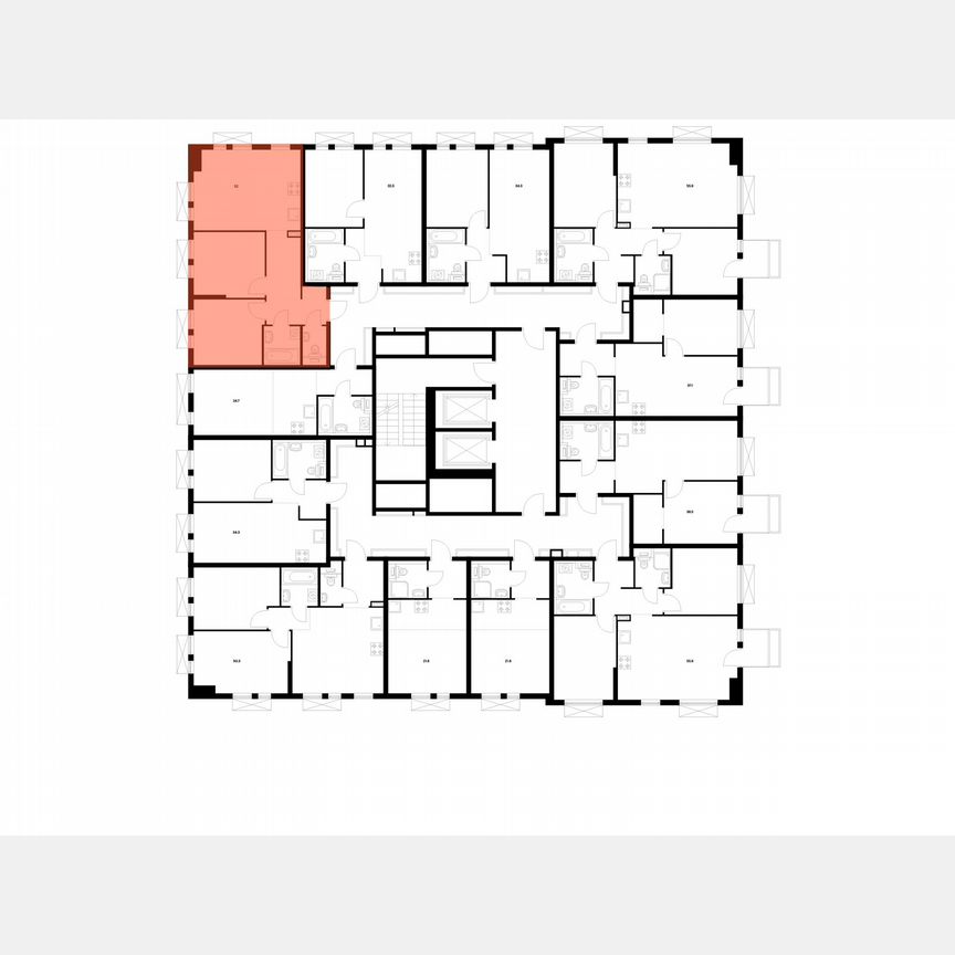 2-к. квартира, 52 м², 3/16 эт.