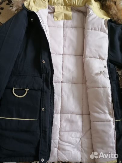 Парка зимняя, мех натуральный енот