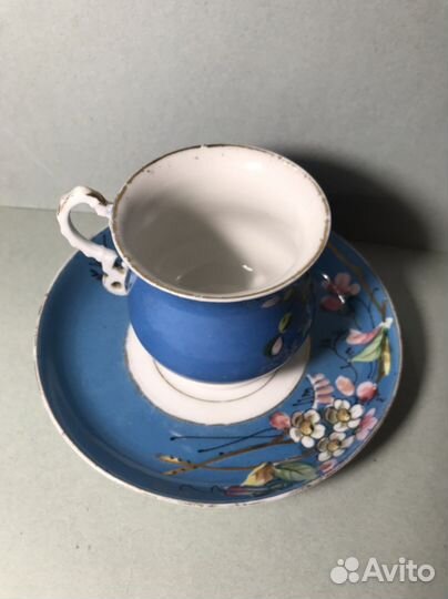 Чайная пара Кузнецов Роспись Купеческая форма