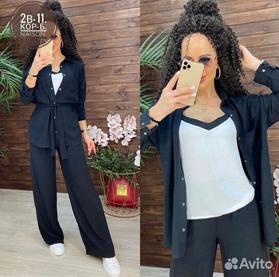 Брючный костюм женский тройка от 44 до 54