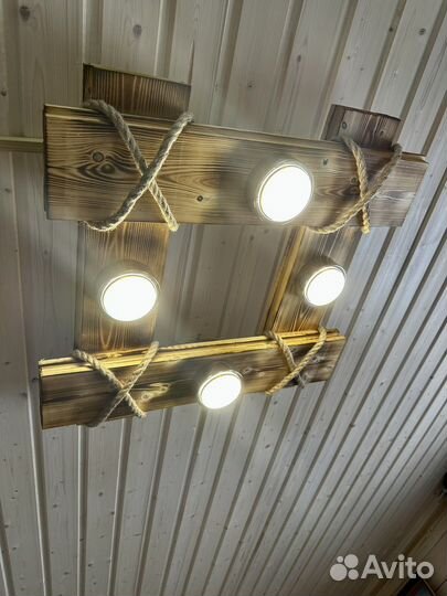 Люстра лофт из дерева