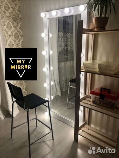 Гримерное зеркало с лампочками