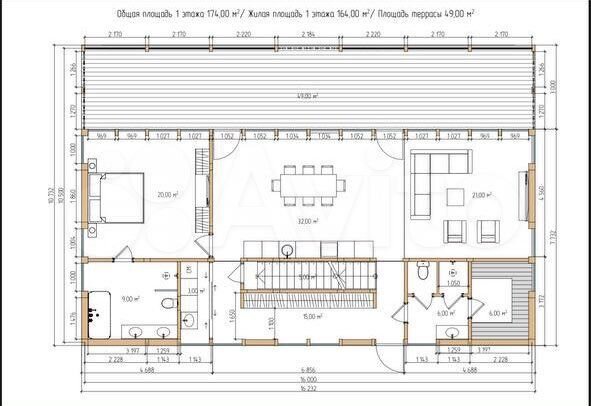 Коттедж 327 м² на участке 13,5 сот.