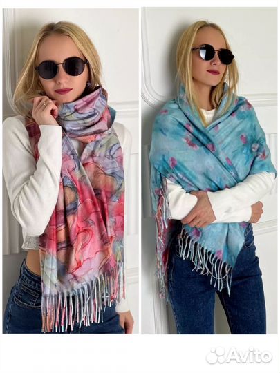 Новый палантин платок кашемир двусторонний