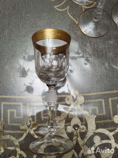 Хрустальные бокалы на ножке Богемия