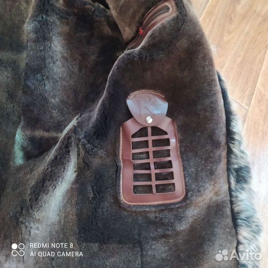 Кожаная дублёнка мужская,шапка,перчатки