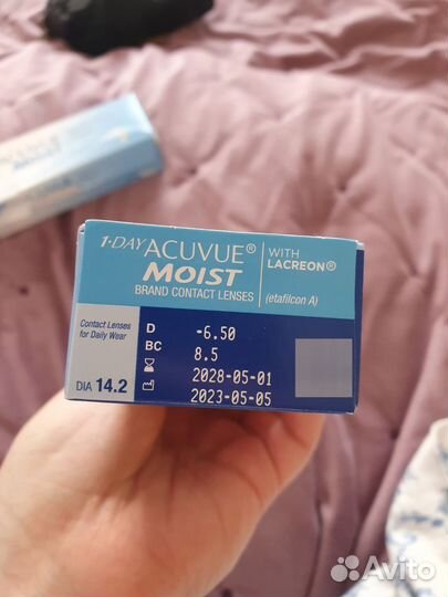 Линзы 1 day acuvue moist -6.5 диоптрий