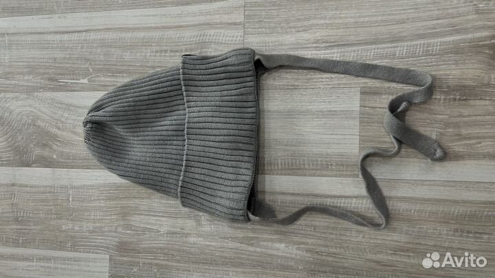 Шапка детская осенняя бини с завязками