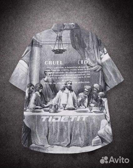 Рубашка с коротким рукавом оверсайз (размер S)