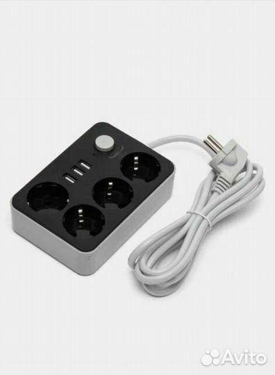 Сетевой фильтр CX-U314 4 розетки 3 USB входа